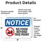 Signmission No Food Beyond This Point Sign With Symbol, 5 in W x Rectangle, Vinyl Decal OS-2PACK-NS-D-35-L-14559 - alternate 2